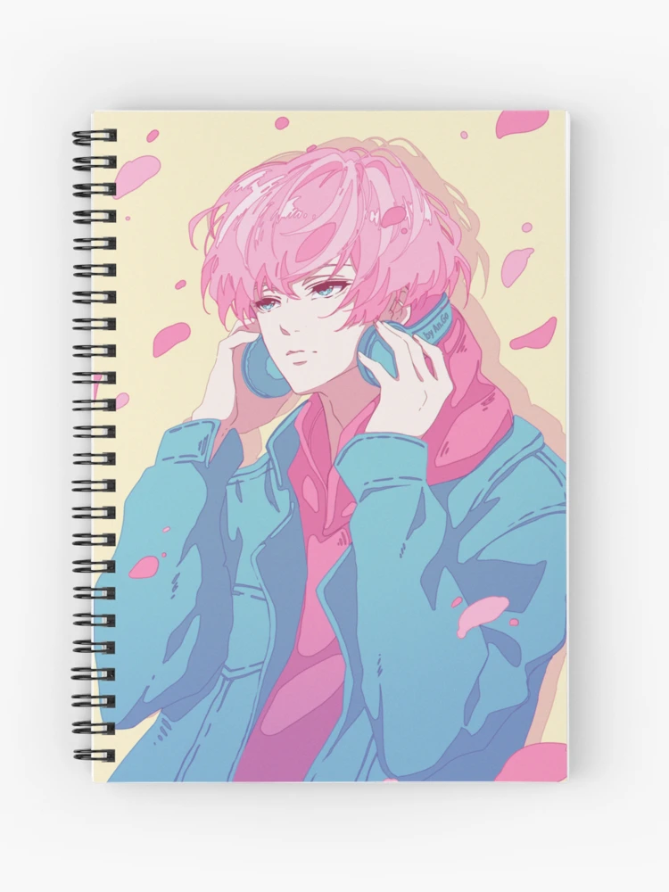 Anime boy notebook: Cool attractive animated boy character, dot grid  notebook.