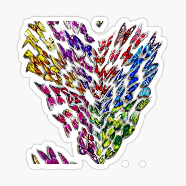 Butterfly Hearts  Sticker