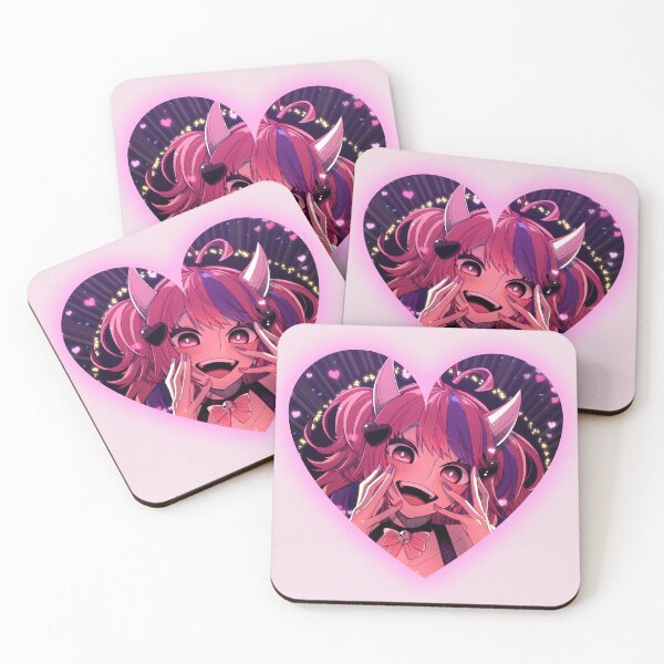 Item preview, Ironmouse Cute Vtuber Girl Neon Heart Frame with Devil Horns designed and sold by creativille.