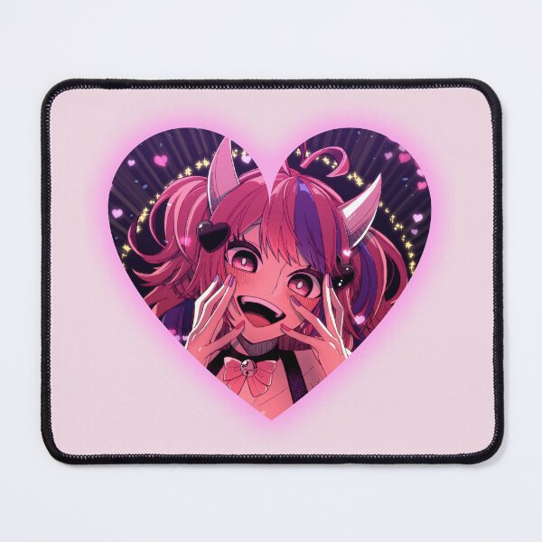 Item preview, Ironmouse Cute Vtuber Girl Neon Heart Frame with Devil Horns designed and sold by creativille.
