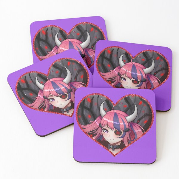 Item preview, Ironmouse Cute Vtuber Girl with Horns In a Rose Floral Edge HEart Frame designed and sold by creativille.