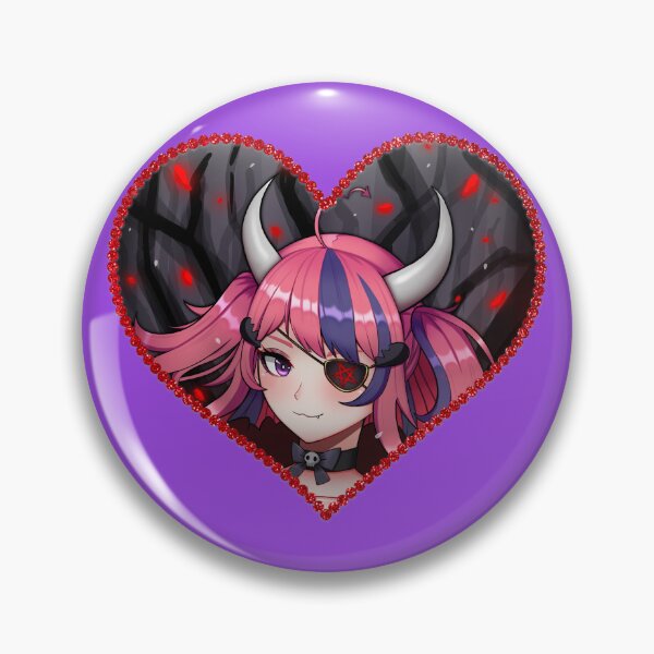 Item preview, Ironmouse Cute Vtuber Girl with Horns In a Rose Floral Edge HEart Frame designed and sold by creativille.