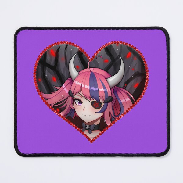 Item preview, Ironmouse Cute Vtuber Girl with Horns In a Rose Floral Edge HEart Frame designed and sold by creativille.
