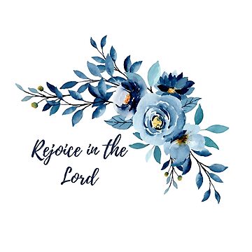 Artwork thumbnail, Vintage Flowers Motivation Scriptures - Rejoice in the Lord by Gummy Bear Gift Shop