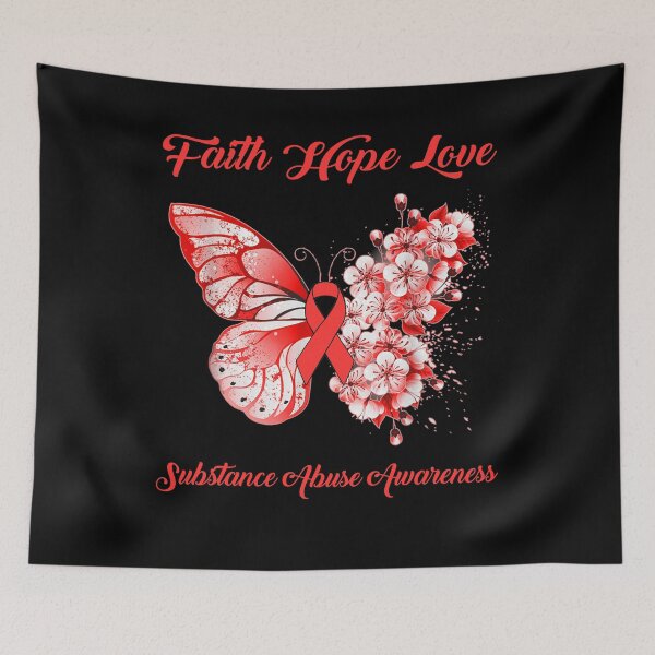 Item preview, Faith Hope Love Substance Abuse Awareness Butterfly Ribbon Gifts designed and sold by Adropine.