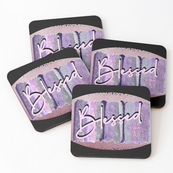 Item preview, Blessed Pastel Pink and Purple Glitter Brush Strokes designed and sold by handsoftime2020.