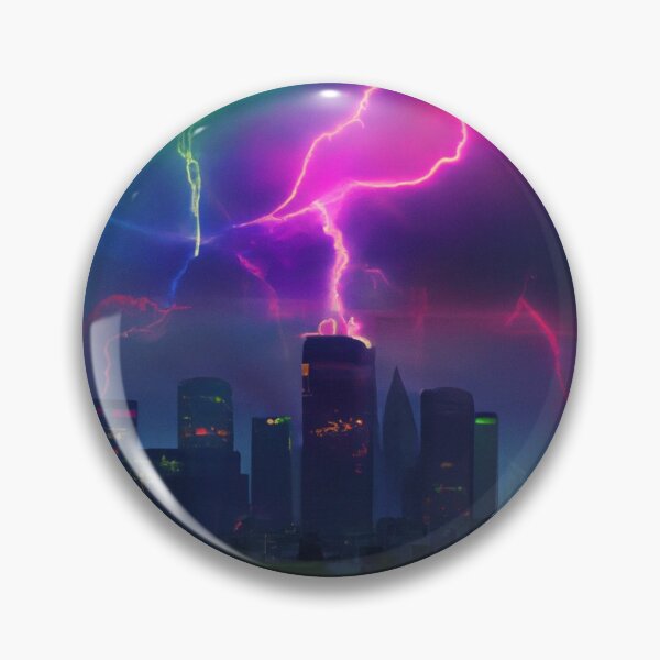 Item preview, Neon Lightning Striking City designed and sold by Zestpond.