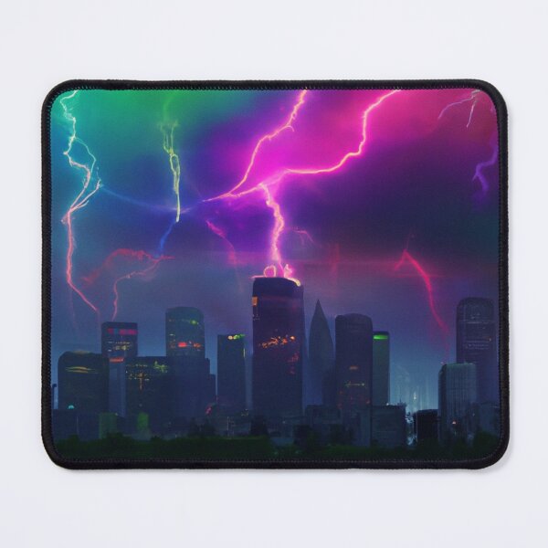 Item preview, Neon Lightning Striking City designed and sold by Zestpond.