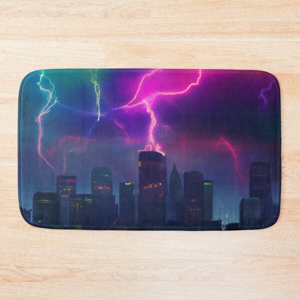 Item preview, Neon Lightning Striking City designed and sold by Zestpond.