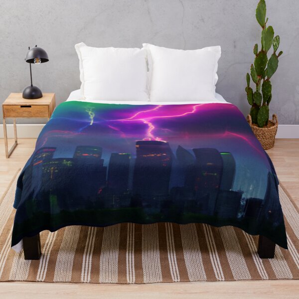 Item preview, Neon Lightning Striking City designed and sold by Zestpond.