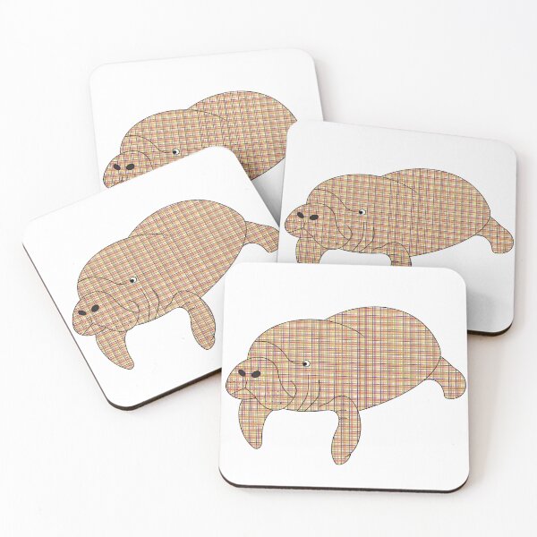 Item preview, Warm Colored Plaid Manatee designed and sold by Leah Haas.