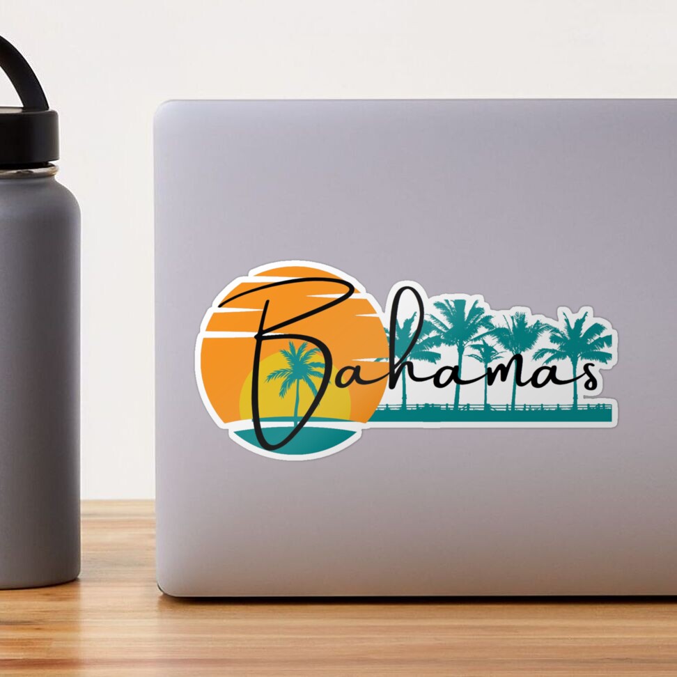 Squiddy Bahamas Vinyl Sticker - 4" Wide Waterproof Decal For Laptop, Water Bottle, Car