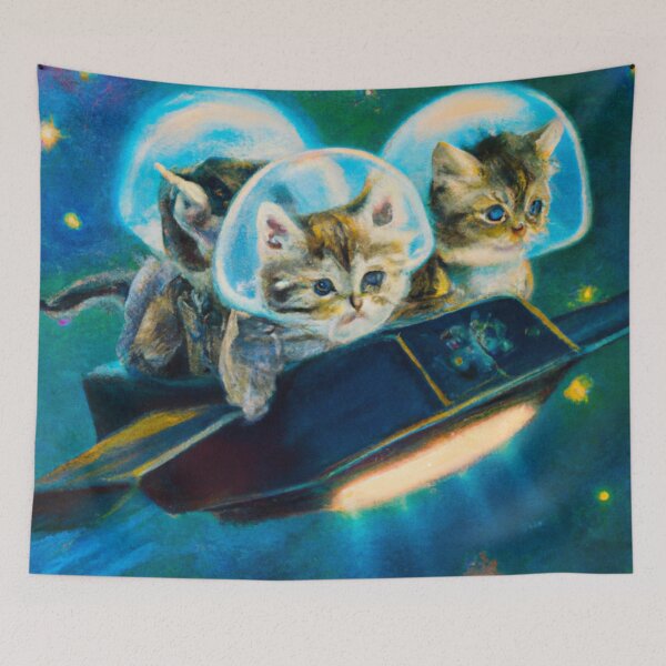 Item preview, Kittens On A Spaceship designed and sold by Zestpond.