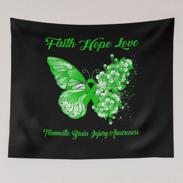 Item preview, Faith Hope Love Traumatic Brain Injury Awareness Butterfly Ribbon Gifts designed and sold by Adropine.