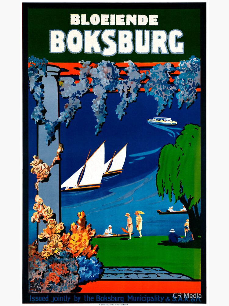 "South Africa Boksburg Vintage Travel Poster" Sticker for Sale by