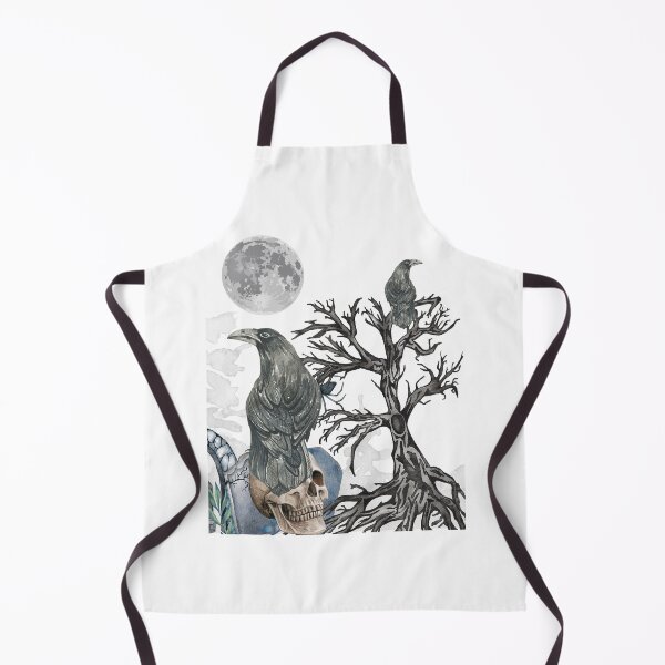 Item preview, Raven on Skull in Graveyard Full Moon Spooky Tree designed and sold by OutdoorsZee1.