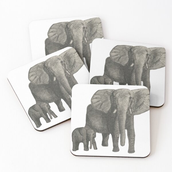 Item preview, Elephant and Baby designed and sold by KayArtandPencil.