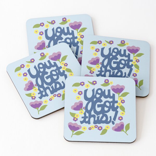 Item preview, You got this! Encouragement floral cartoon text art designed and sold by AngelDawnDesign.