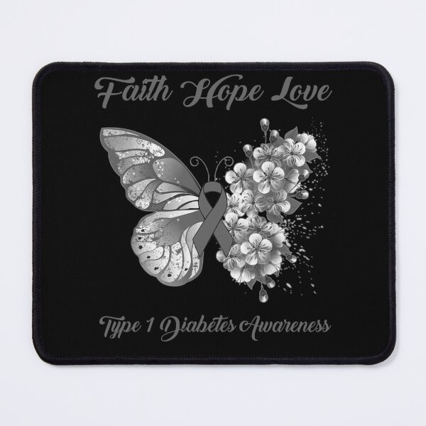 Item preview, Faith Hope Love Type 1 Diabetes Awareness Butterfly Ribbon Gifts designed and sold by Adropine.