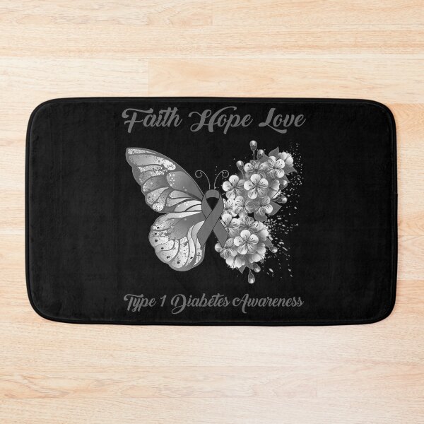 Item preview, Faith Hope Love Type 1 Diabetes Awareness Butterfly Ribbon Gifts designed and sold by Adropine.