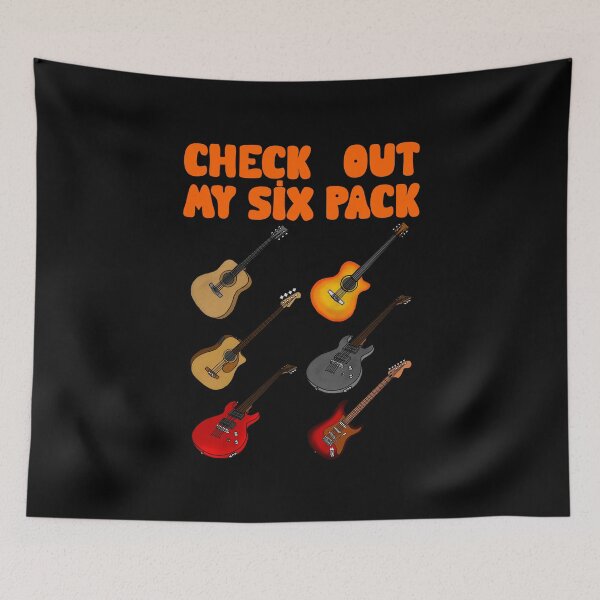 Item preview, Check Out My Six Pack Guitars Bass Electric Acoustic Tshirt designed and sold by Bornint Designs.
