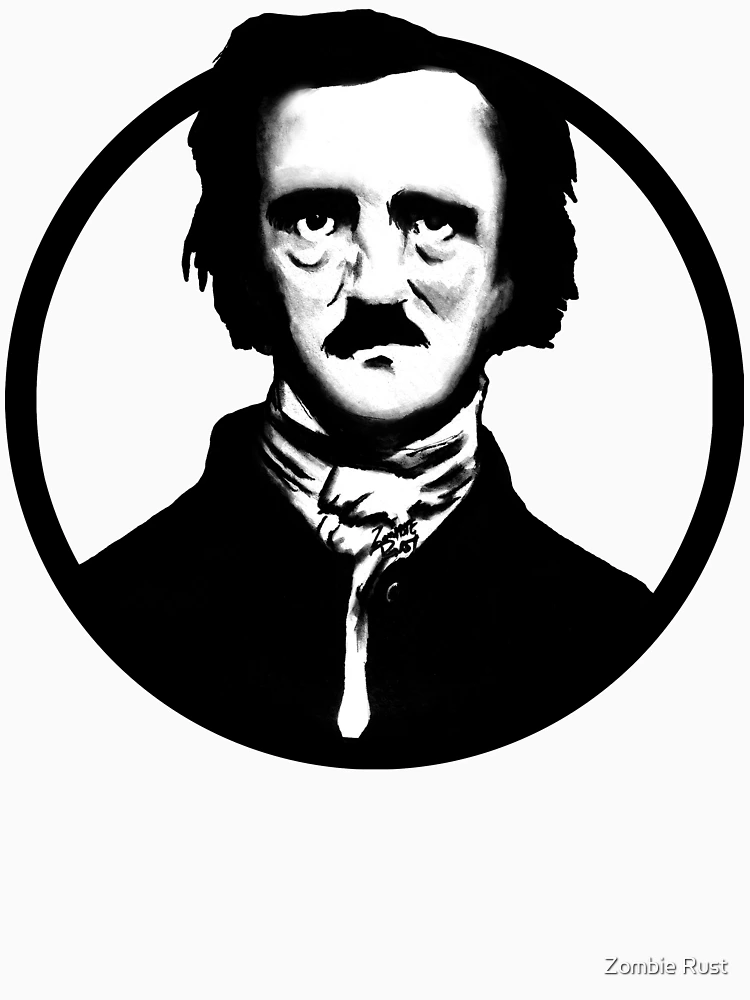 Thumbnail 4 of 4, Fitted V-Neck T-Shirt, Poe designed and sold by Zombie Rust.