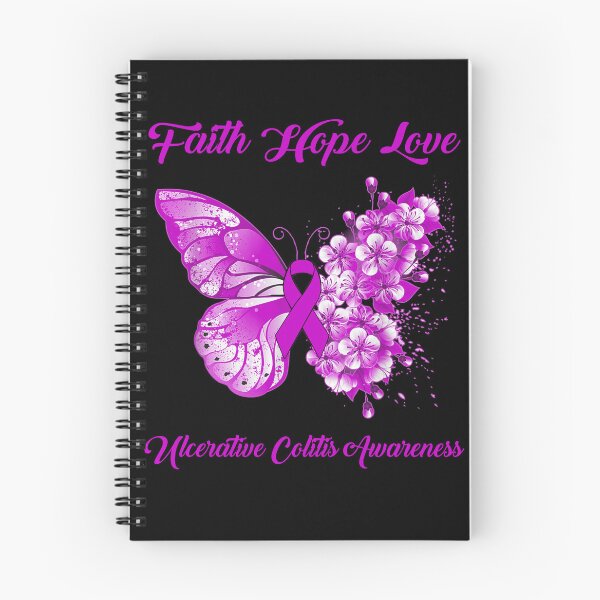 Item preview, Faith Hope Love Ulcerative Colitis Awareness Butterfly Ribbon Gifts designed and sold by Adropine.