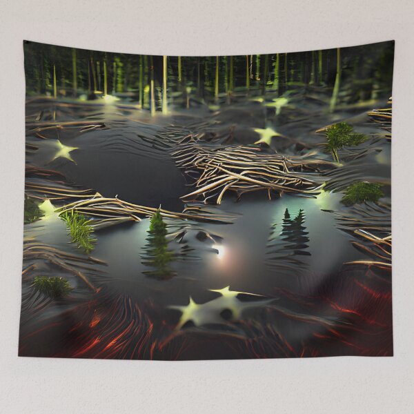 Item preview, Starry Forest Night designed and sold by AbstractlyArt.