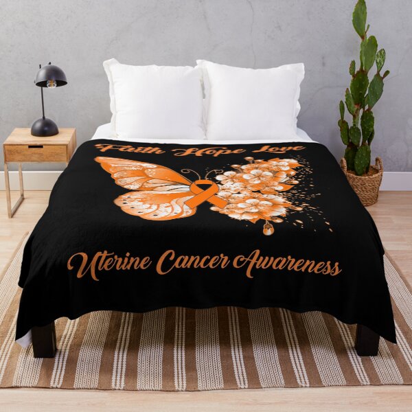 Item preview, Faith Hope Love Uterine Cancer Awareness Butterfly Ribbon Gifts designed and sold by Adropine.