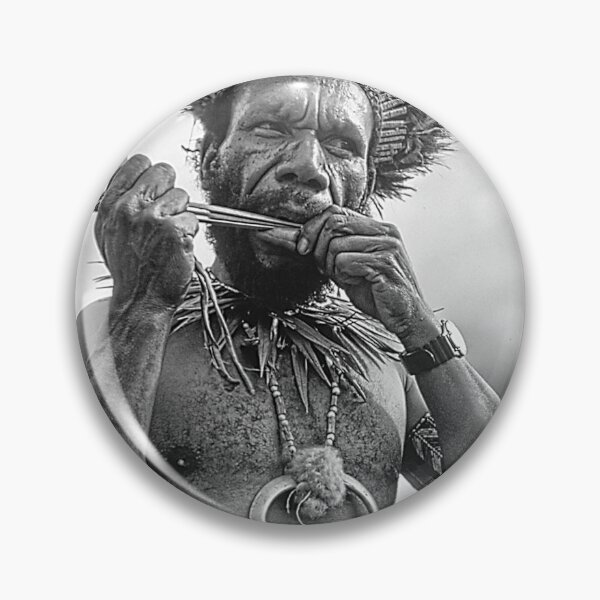 Item preview, Papua New Guinea Villager Playing Handmade Flute designed and sold by DEC02.