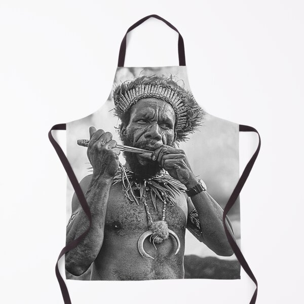 Item preview, Papua New Guinea Villager Playing Handmade Flute designed and sold by DEC02.