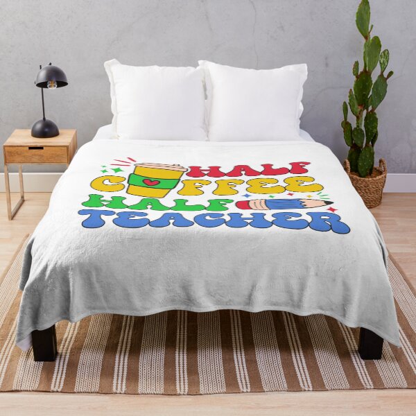 Item preview, Half Coffee Half Teacher | Funny Teacher Quote designed and sold by AurayaStudio.