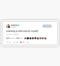 Funny Drinking Mug/Sticker: Cody KO Transparent Sticker