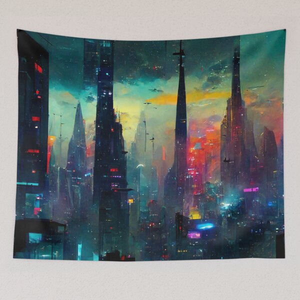 Item preview, Cyberpunk Futuristic City designed and sold by Midalle.