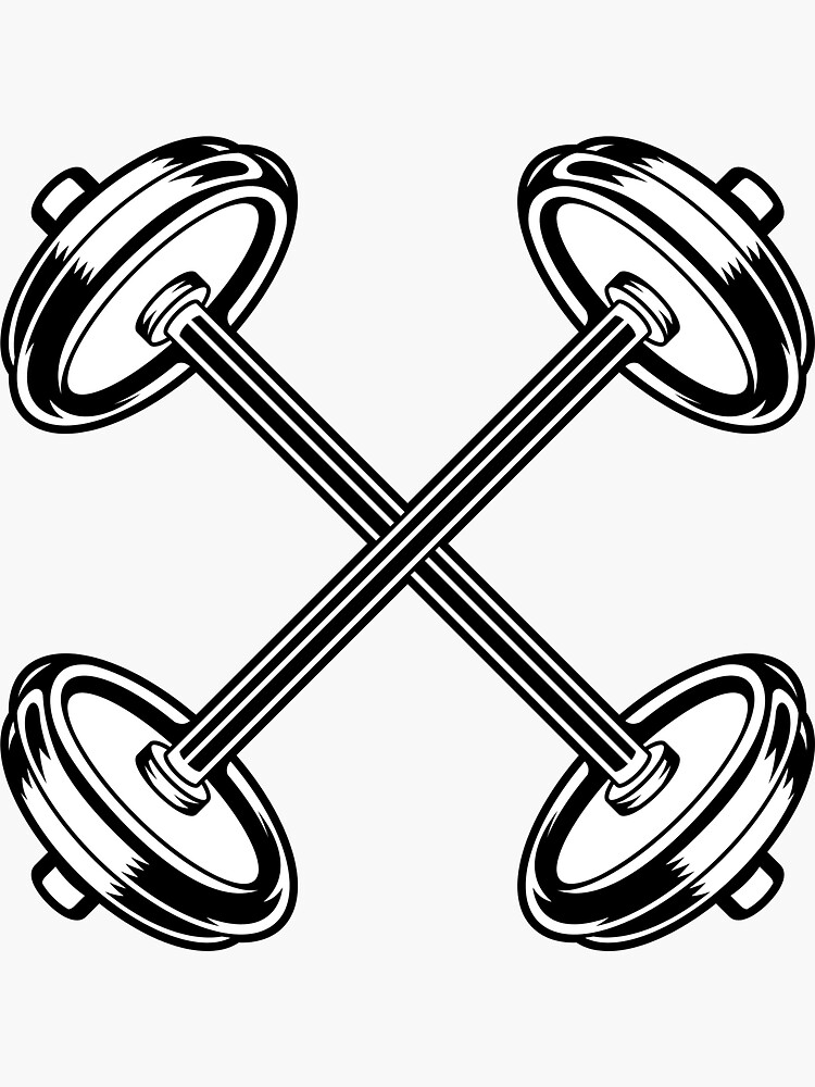 "Barbell Cross GYM Logo" Sticker for Sale by COLOGE Redbubble
