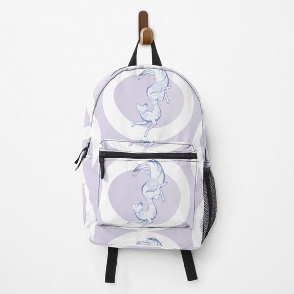 Item preview, Fine blue fox with blue roses and soft lilac background designed and sold by Corinne Alexa Jackson.