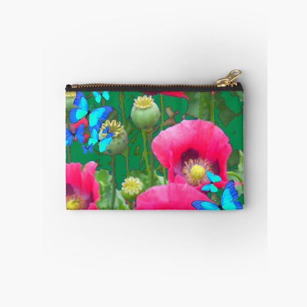 Item preview, PINK GARDEN POPPIES BLUE BUTTERFLIES PATTERN designed and sold by sharlesart.
