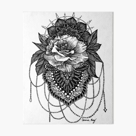Rose Mandala Art Board Print By Dare2draw Redbubble Rose Mandala Art Board Print By Dare2draw Redbubble