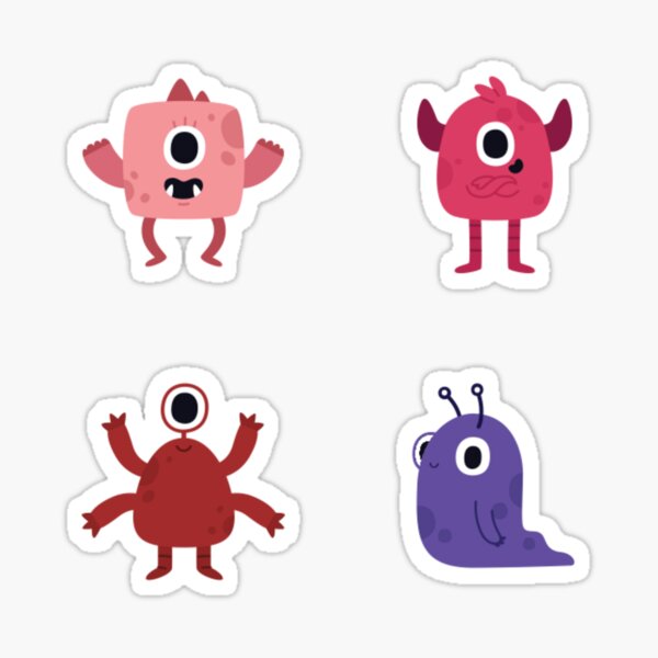 "Cute Pink Monsters" Sticker for Sale by knightkid3 Redbubble
