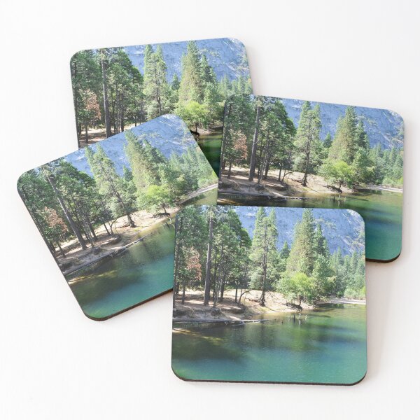 Item preview, Yosemite National Park landscape photography. Beautiful mountain, summer  green trees and clear water river. designed and sold by naturematters.