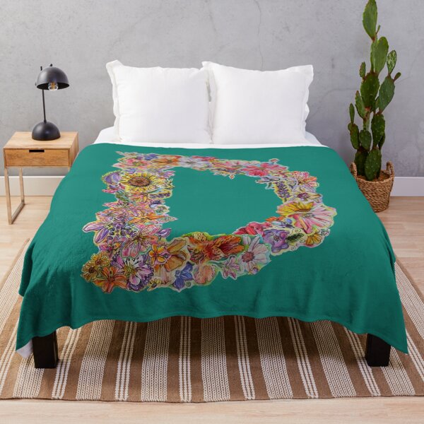 Item preview, D Floral Initial designed and sold by Lenaartist.