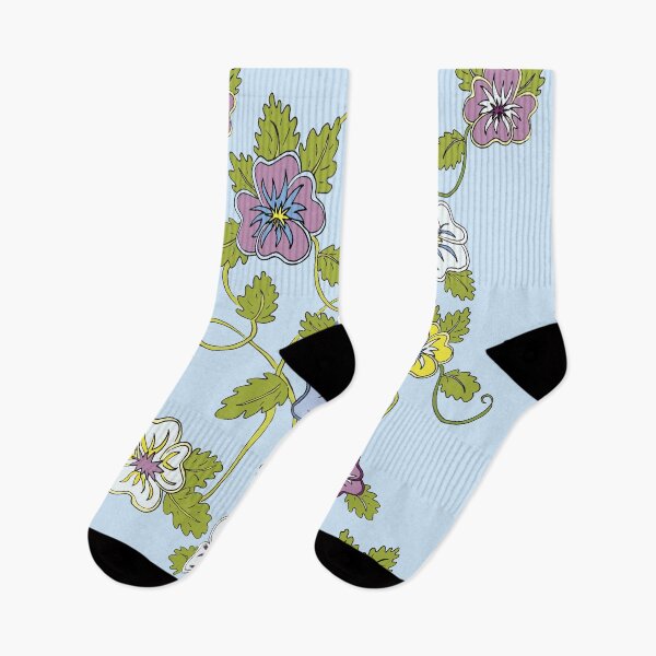 Item preview, Cheerful cartoon pansy vines with multi colored flowers designed and sold by AngelDawnDesign.