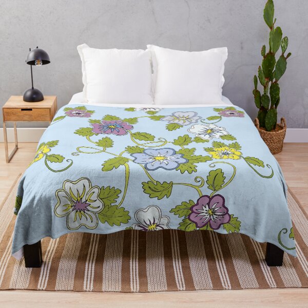 Item preview, Cheerful cartoon pansy vines with multi colored flowers designed and sold by AngelDawnDesign.