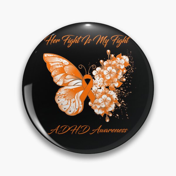 Item preview, Her Fight Is My Fight ADHD Awareness Butterfly Ribbon Gifts designed and sold by Adropine.