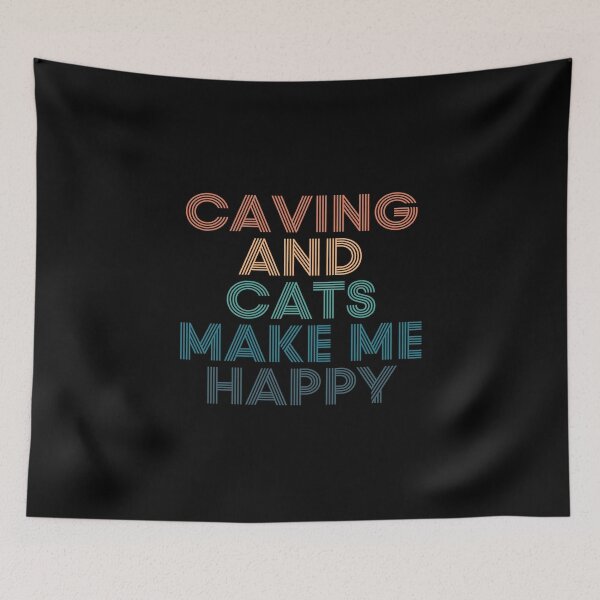 Item preview, Caving And Cats Make Me Happy- Gift for Caving & Cats Fans designed and sold by kindxinn.