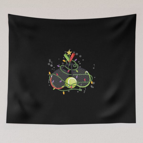Item preview, Tennis Tree Christmas With String Lights Tl Sticker designed and sold by sangdunt1.