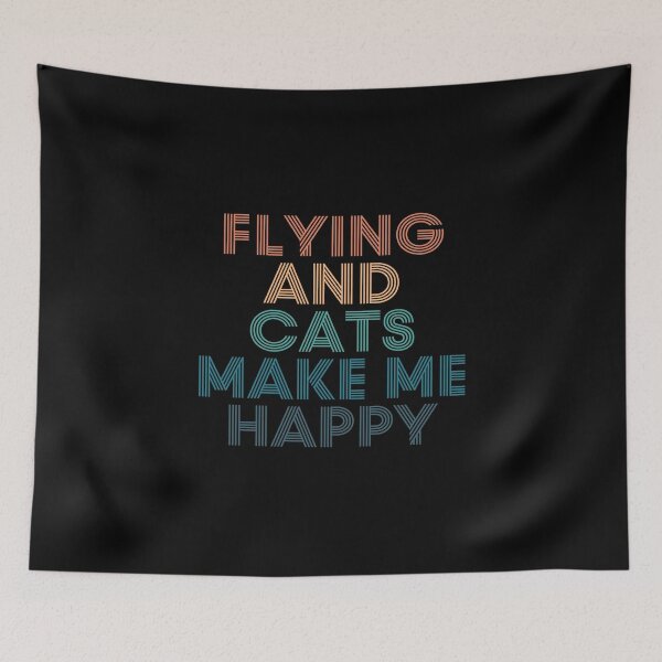 Item preview, Flying And Cats Make Me Happy- Gift for Flying & Cats Fans designed and sold by kindxinn.