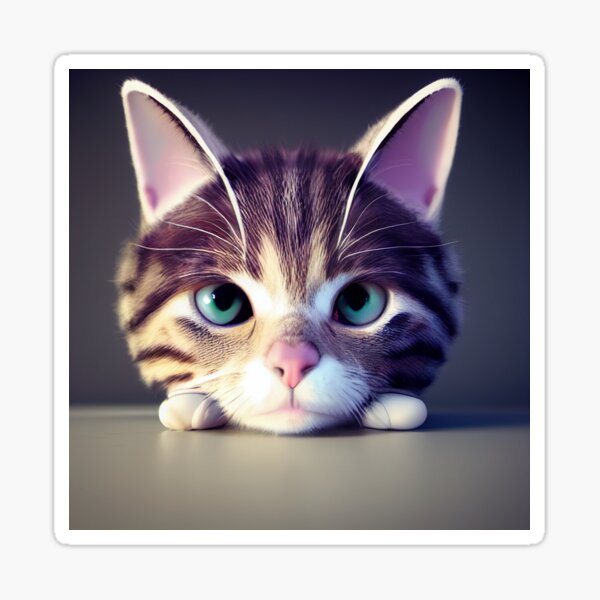 Item preview, Cute kitten cat with big eyes, cute nose, feline artwork designed and sold by Layerform.