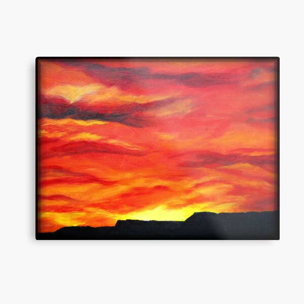 "Flaming Skies" Metal Print