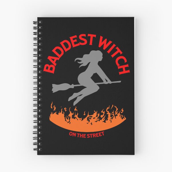 Item preview, Baddest Witch On The Street Block Town Funny Halloween Witches Broom Fire Scary  designed and sold by CarantinedChaos.